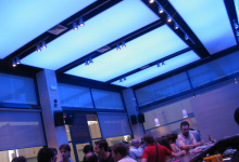 Restaurant with acoustic ceiling