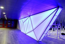 3D shaped backlit wall