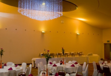 Installled stretch banquet hall ceiling