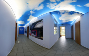 Corridor with sky ceiling print
