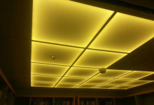 Yellow translucent ceiling tiles
