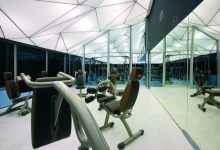 Workout center with 3D ceiling