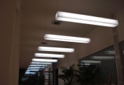 corridor with modular light panels