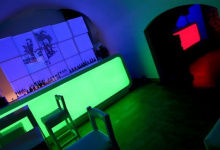Translucent nighclub ceiling