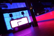 Nightclub with backlit wall