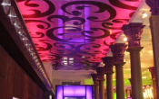 Night club with ceiling print
