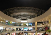 Shopping mall with modular light panels