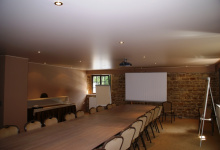Conference room with suspended ceiling