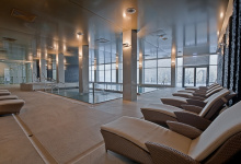 Installed suspended ceiling in spa center