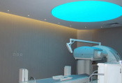Hospital installed translucent ceiling